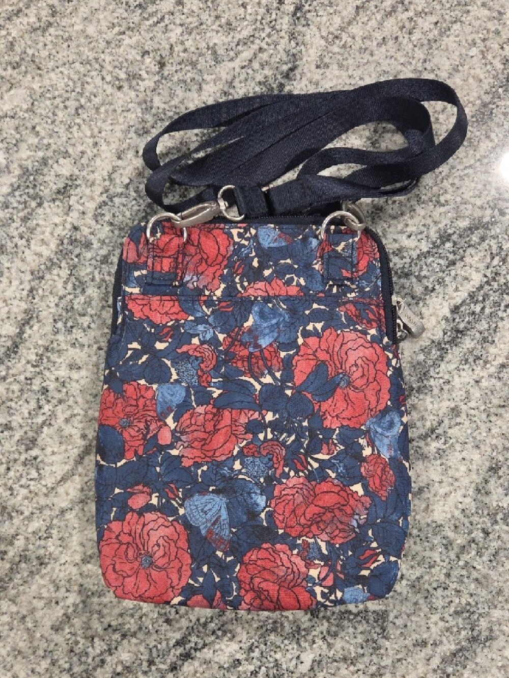 Baggallini Navy & Red Floral Crossbody Bag - Picture 4 of 7